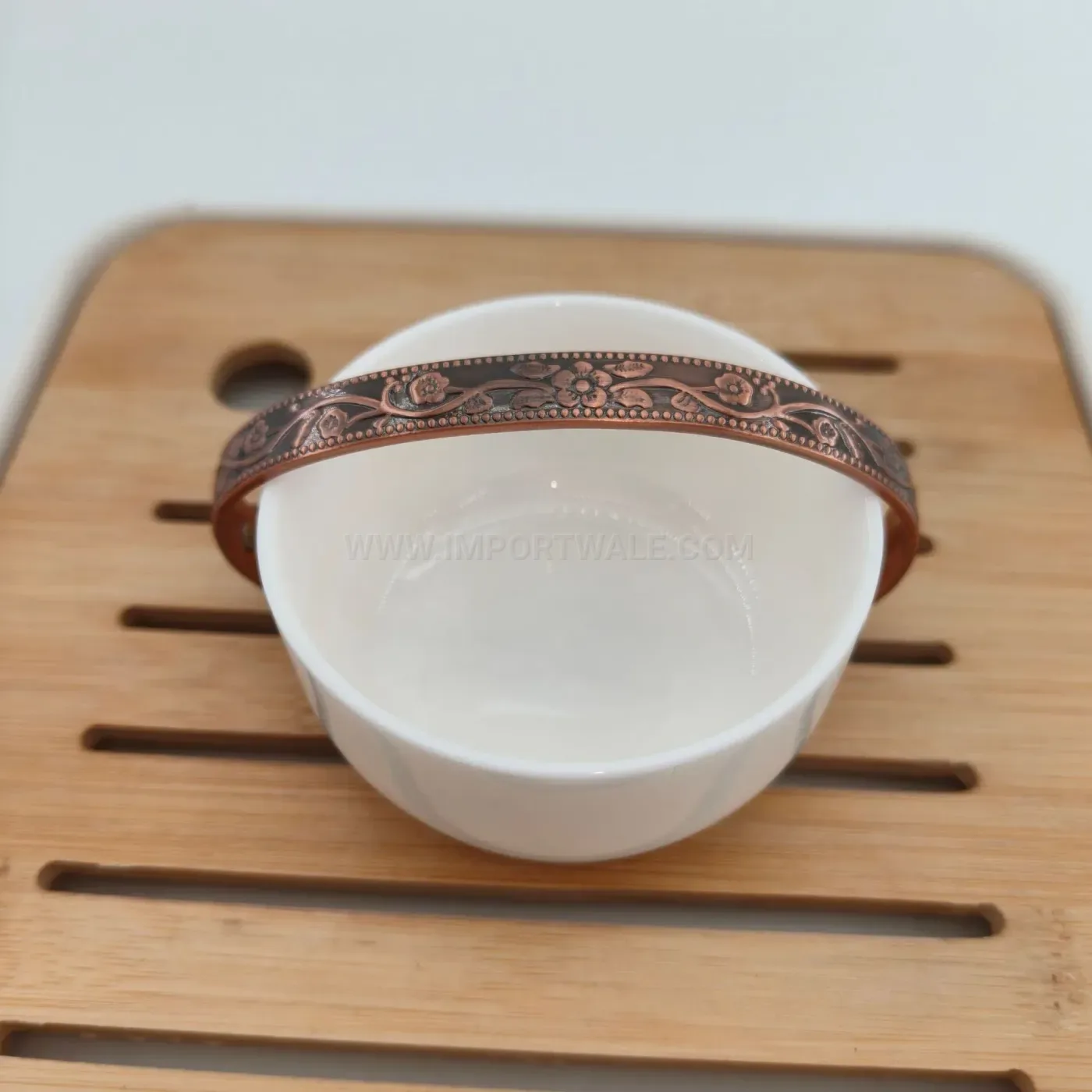 Engraved Plum Blossom Red Copper Magnetic Therapy Cuff Bracelet