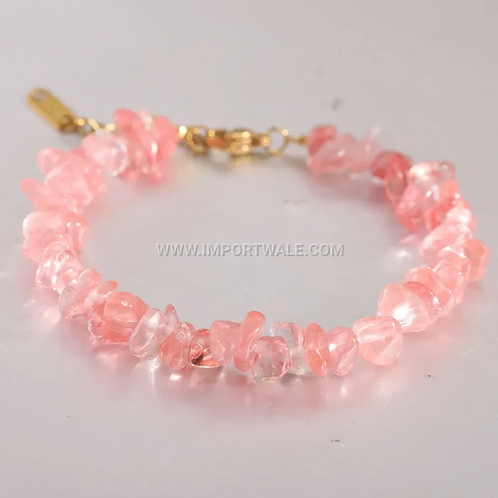 Handwoven Stainless Steel Beaded Crystal Chip Bracelet