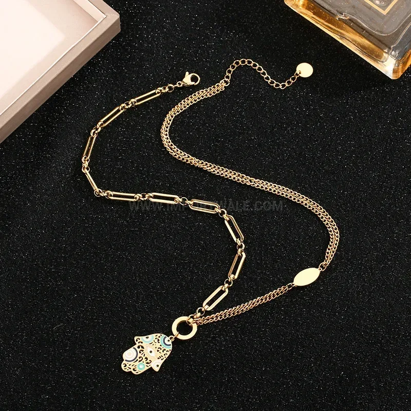 Titanium Steel Drip Oil Evil Eye Jewelry