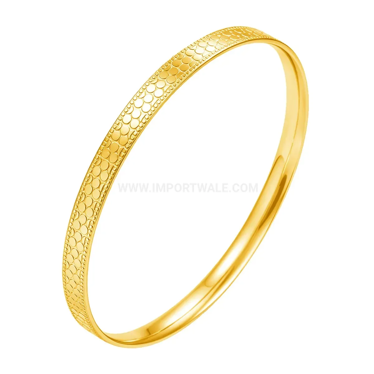 Stylish Gold Plated Stainless Steel Dragon Scale Bangle Bracelet