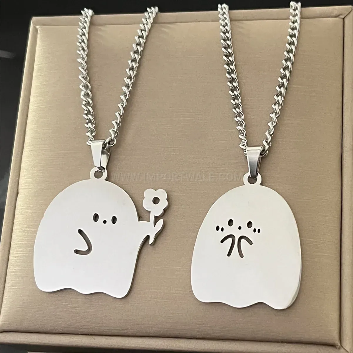 Playful Titanium Steel Cartoon Charm Pendant Necklace