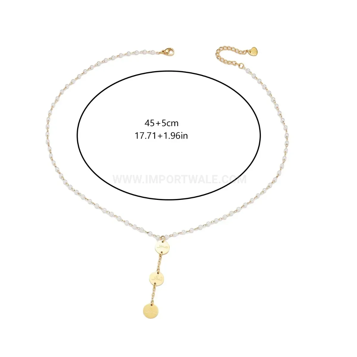 Trendy Stainless Steel Calligraphy Script Medallion Pendant Necklace