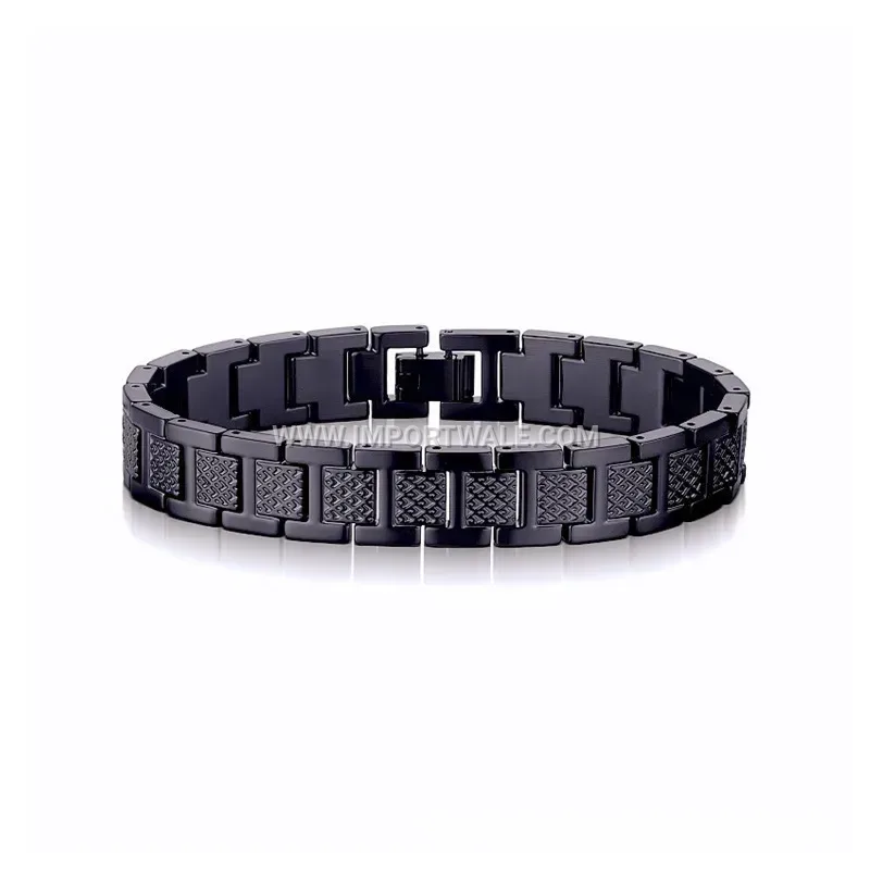 Adjustable All-Magnetic Titanium Steel Bracelet with Crocodile Motif