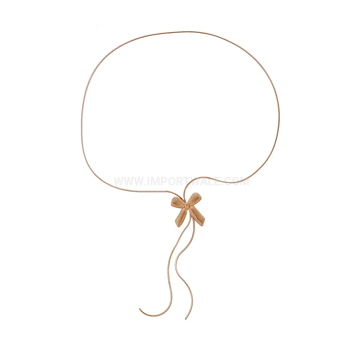 Rose Gold Bow Pendant Stainless Steel Necklace
