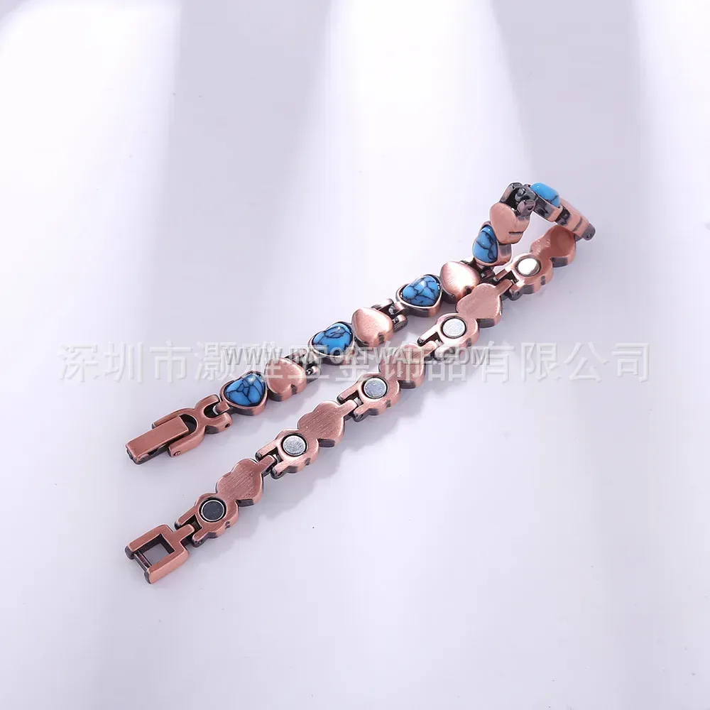 Vintage Heart Alloy Magnetic Bangle Bracelet