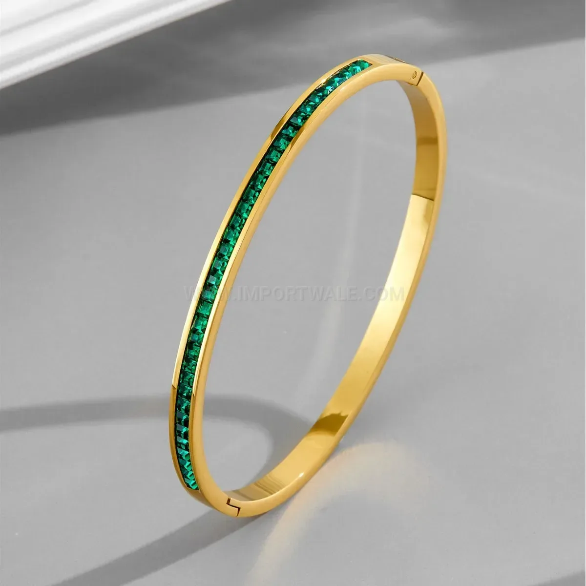 Modern Titanium Steel Mother of Pearl Bangle