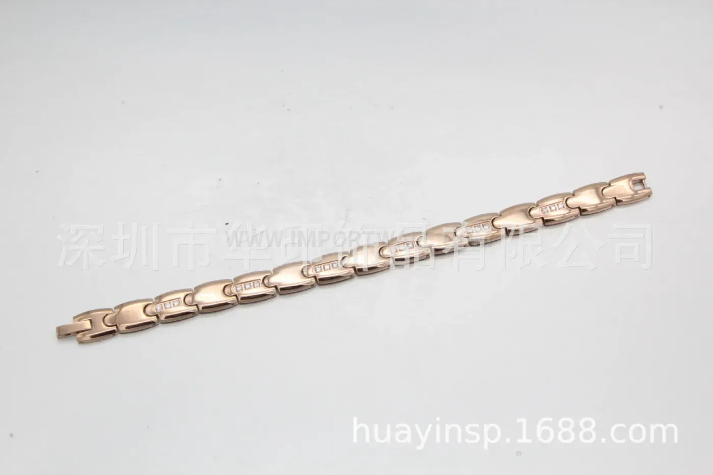 Classic Rhinestone Germanium Bio Magnetic Stainless Steel Bracelet