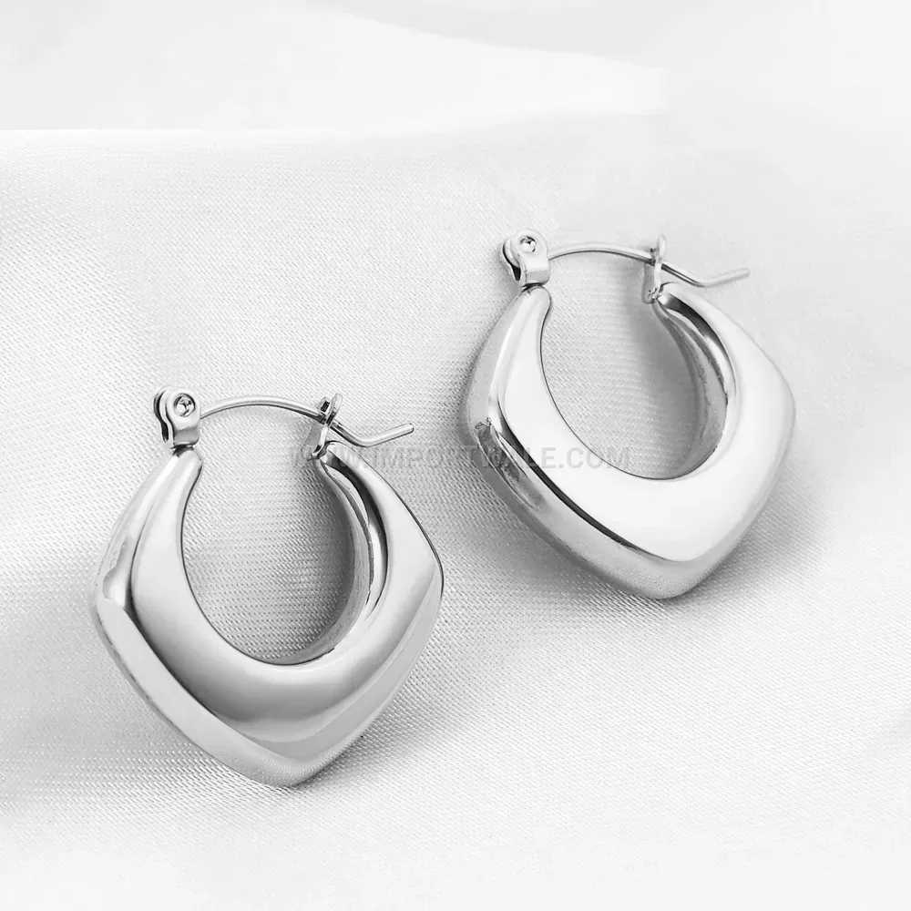 Minimalist Square Hollow Stainless Steel Stud Earrings