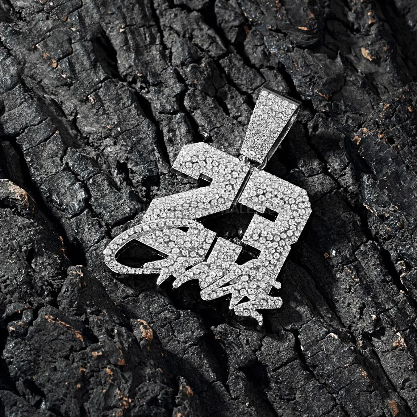 Rhinestone Number 23 Star Zinc Alloy Hip Hop Pendant Necklace