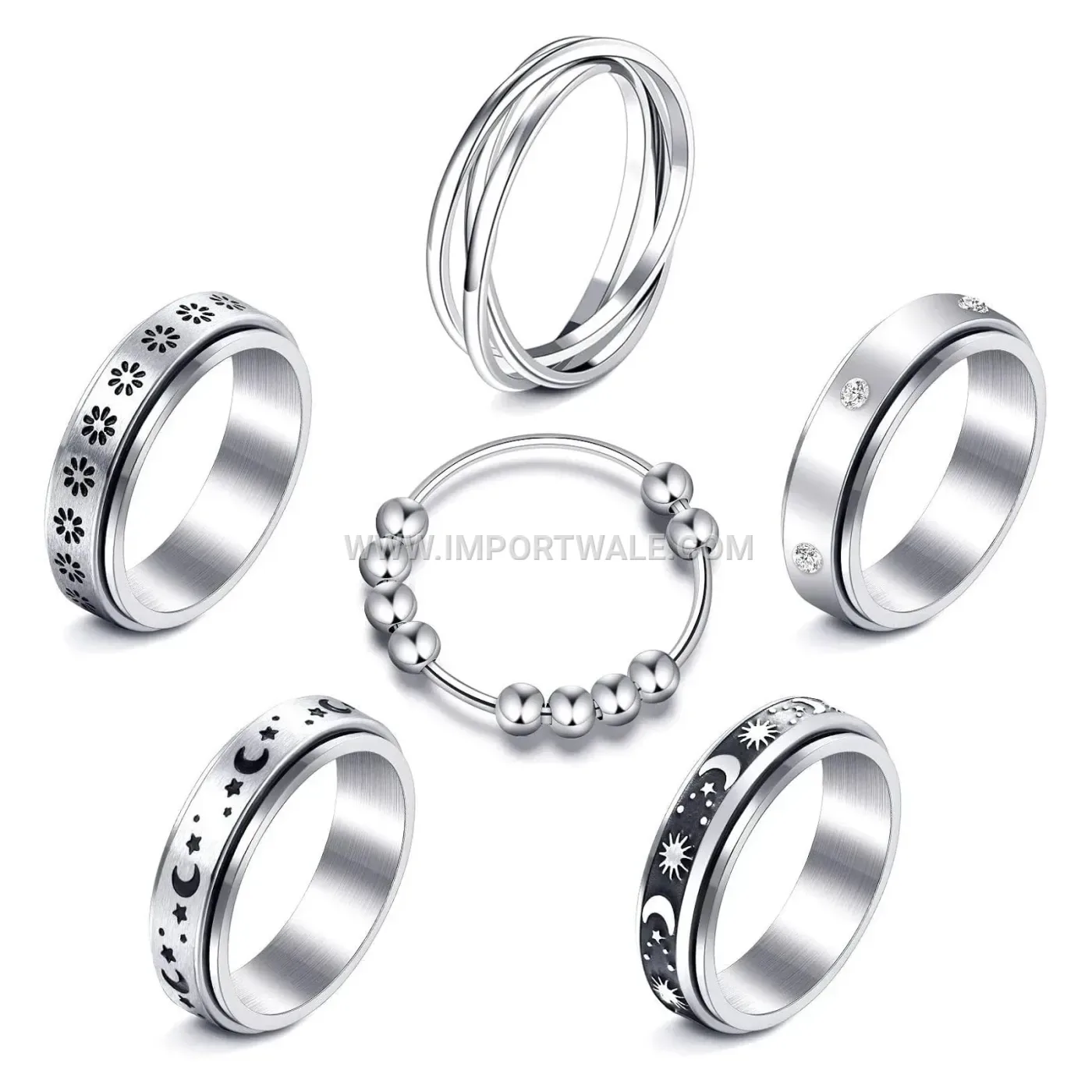 Spinning Celestial Flower 304 Stainless Steel Band