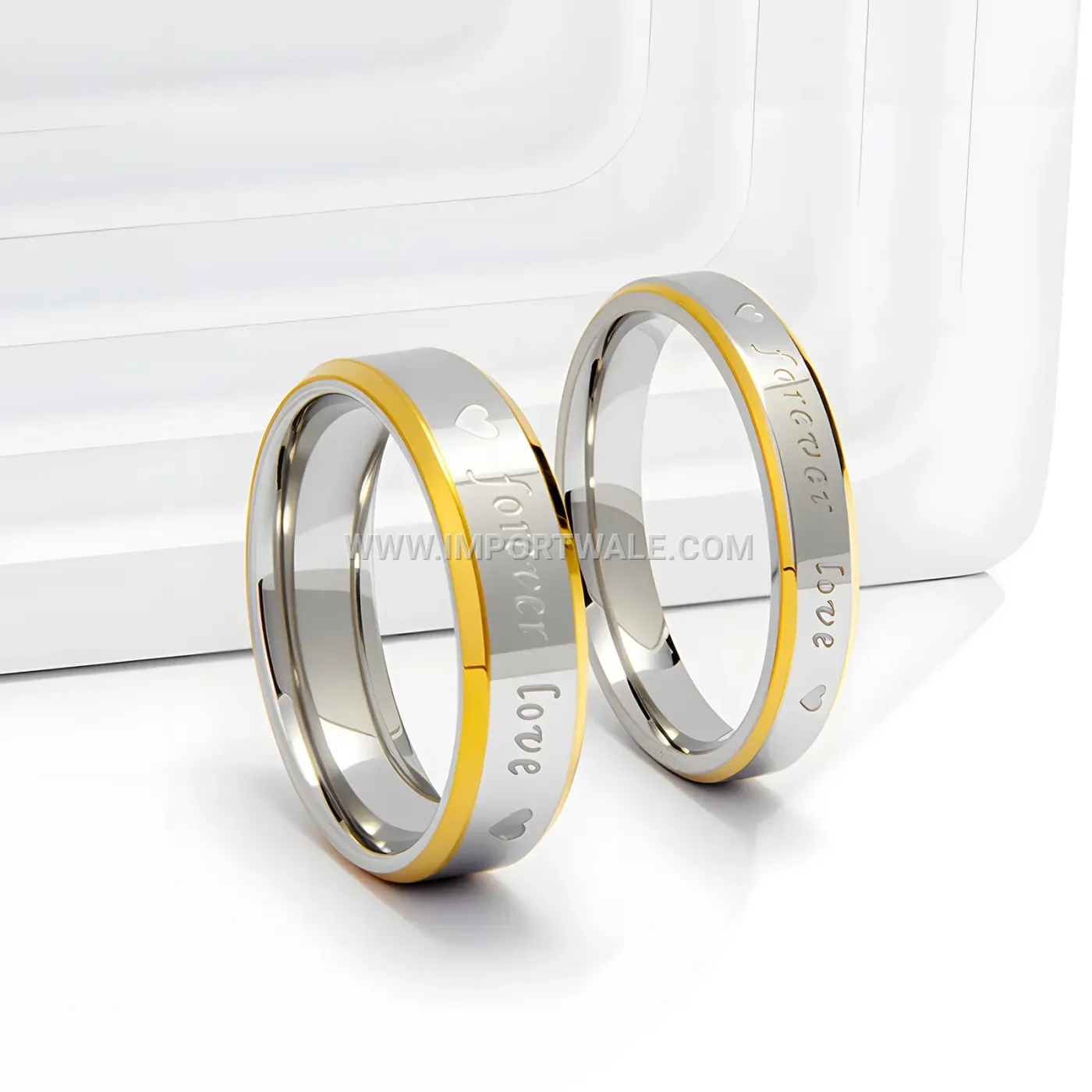 Engraved Stainless Steel Love Matching Couple Ring