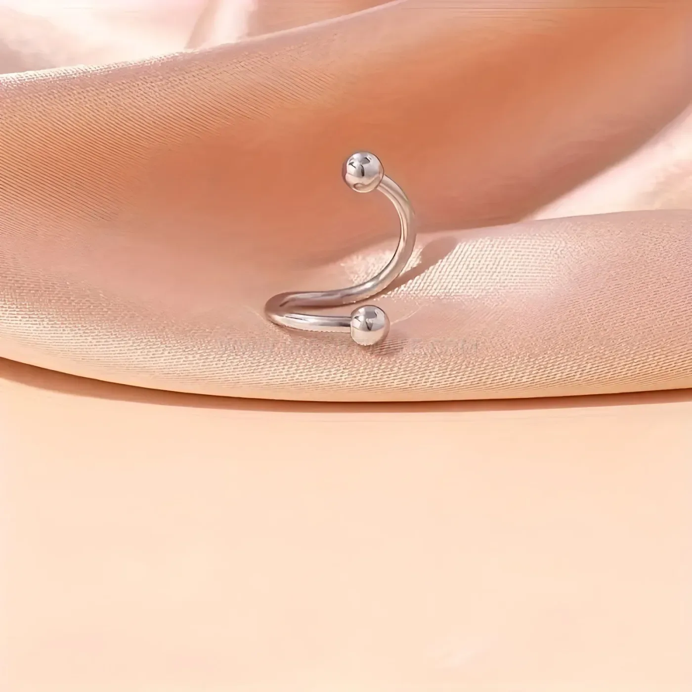 Chic Minimalist Spiral Curved Barbell Stainless Steel Horseshoe C Ring Piercing