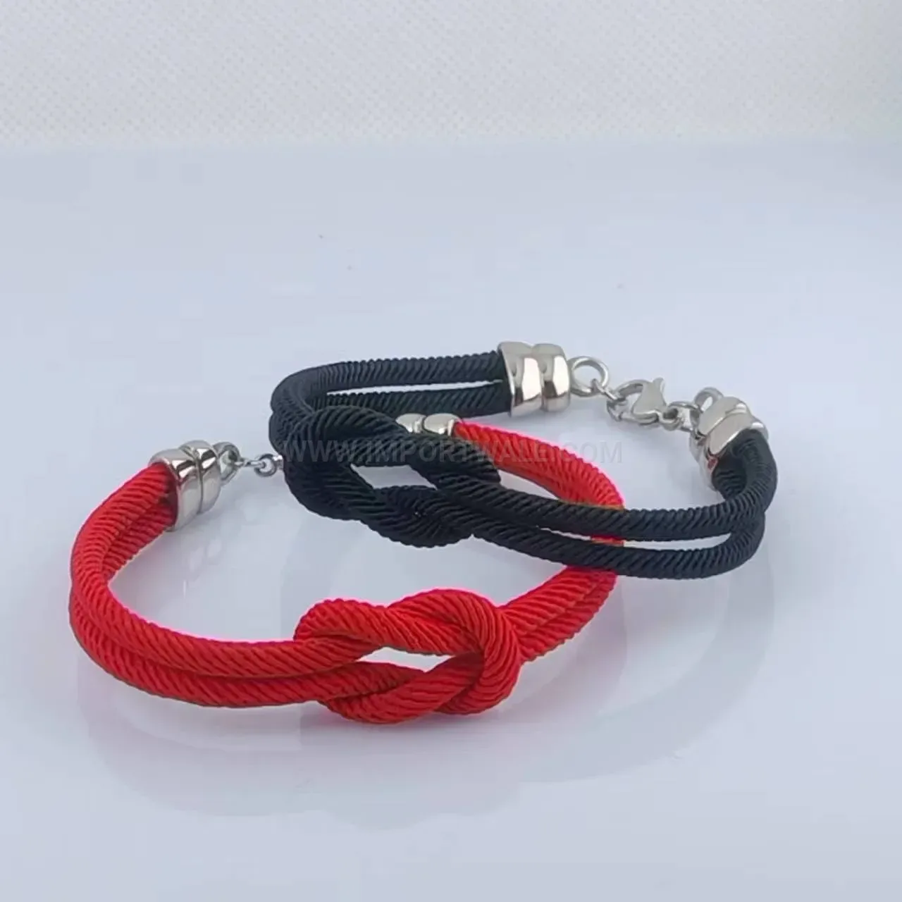 Minimalist Woven Cord Couple Bracelet With Plated Clasp