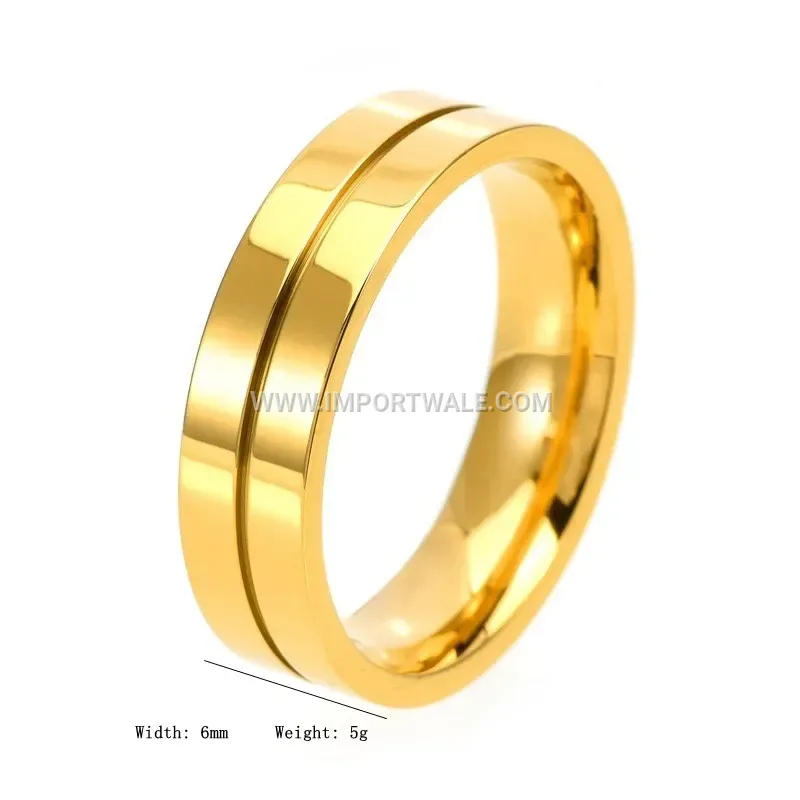 Minimalist Gold Plated Stainless Steel Wedding Band