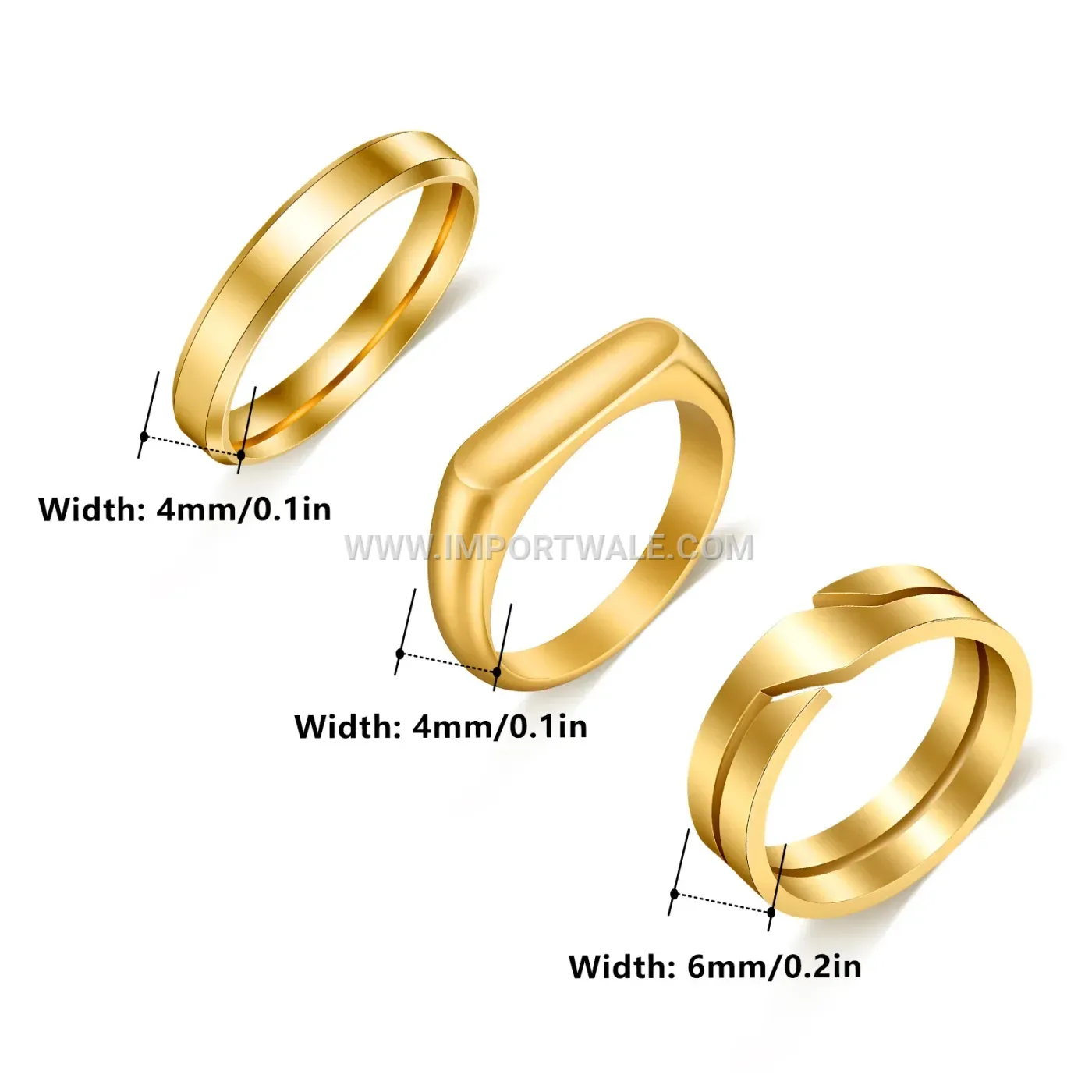 Classic 4mm Plain Cast Stainless Steel Band Ring