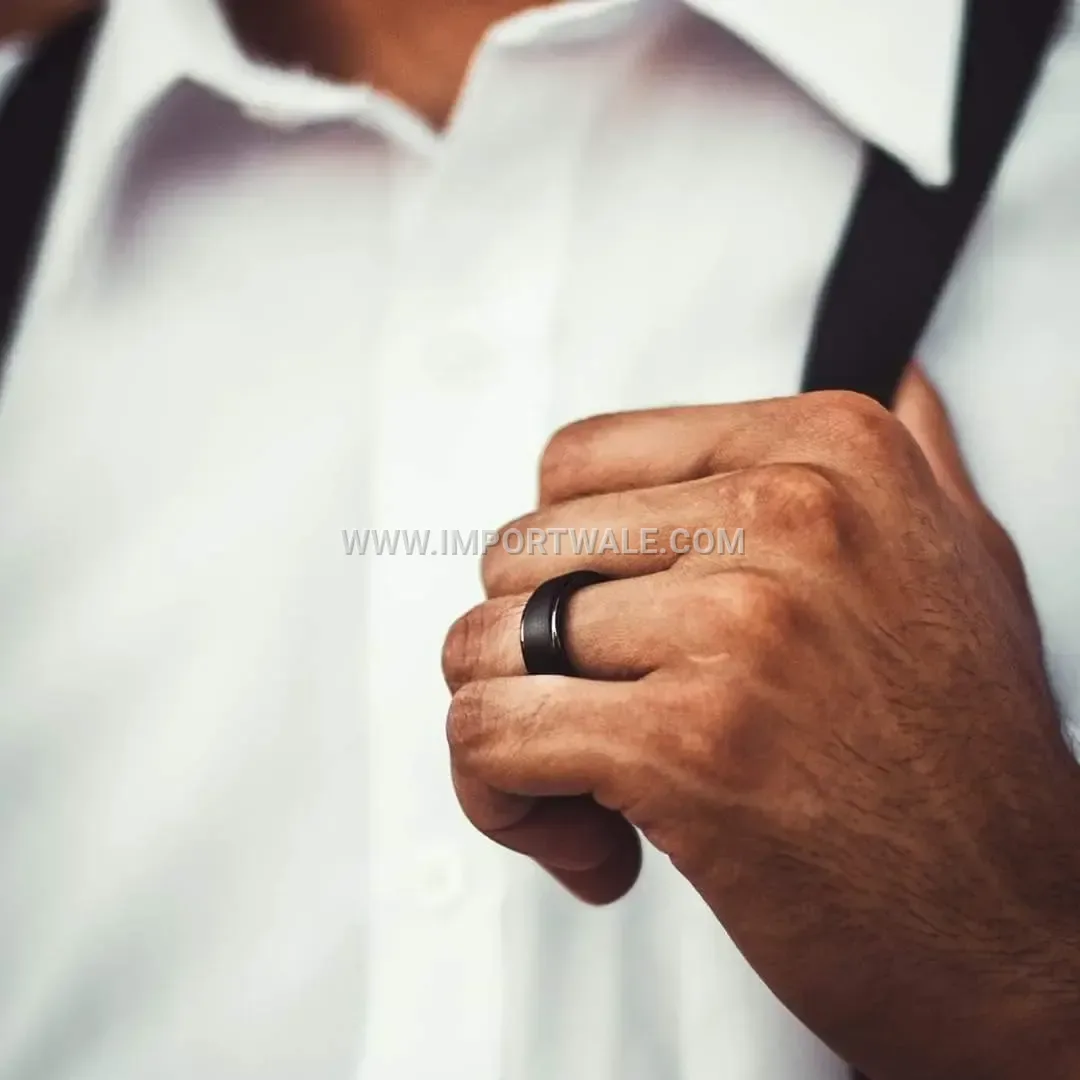 18K Gold Plated Spinner Stainless Steel Minimalist Ring Watch