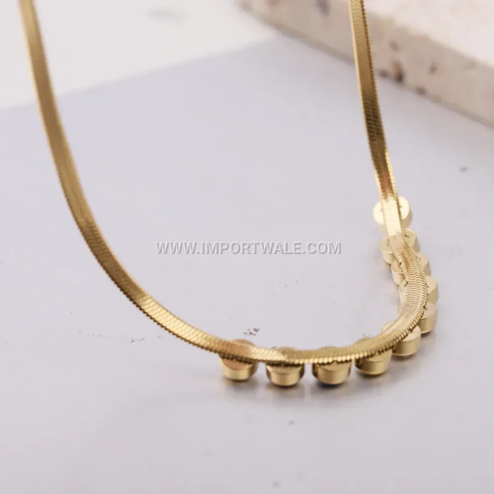 Flat Snake Chain Cubic Zirconia Pendant Necklace