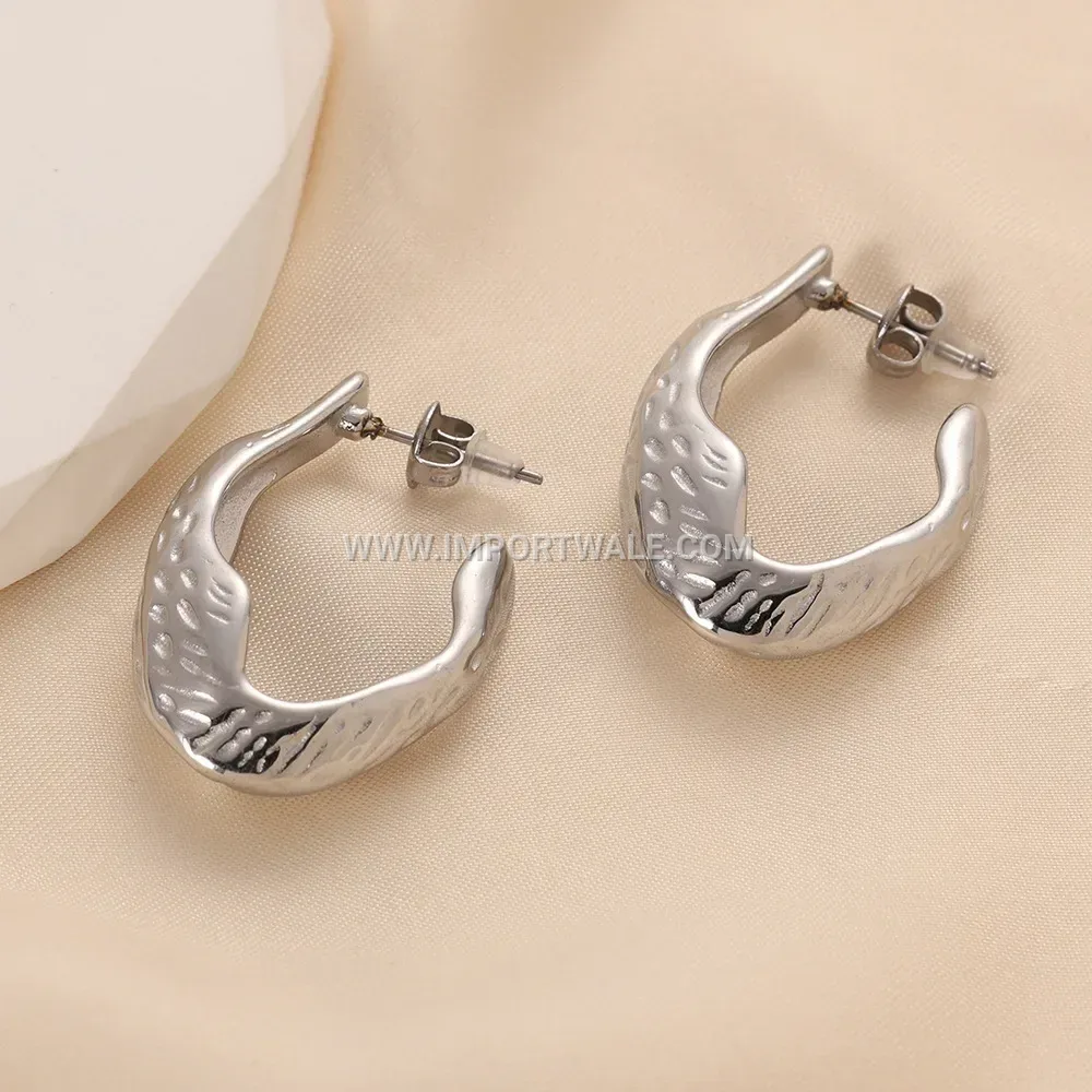 Twisted Irregular Geometric Stainless Steel Stud Earrings