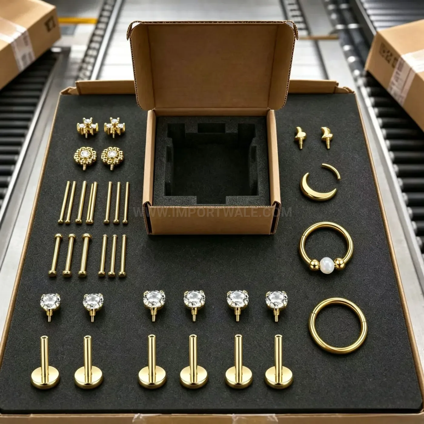 Premium G23 Titanium Threaded Labret Nose and Cartilage Piercing Jewelry Set