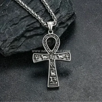 Retro Cast Stainless Steel Ancient Egyptian Totem Pendant