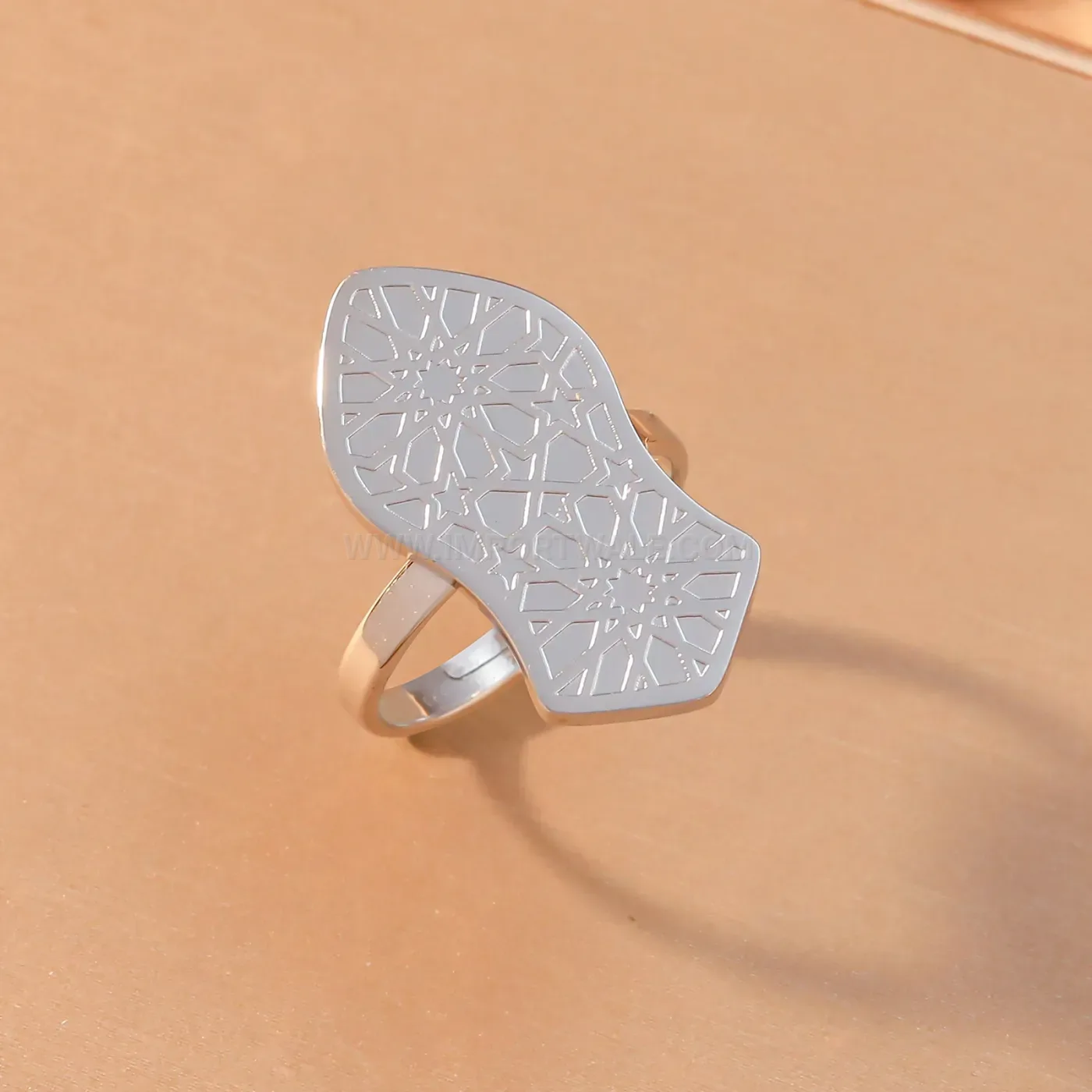 Laser Engraved Nalain Shareef Stainless Steel Ring