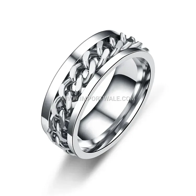 Rotatable Stainless Steel Chain Spinner Ring