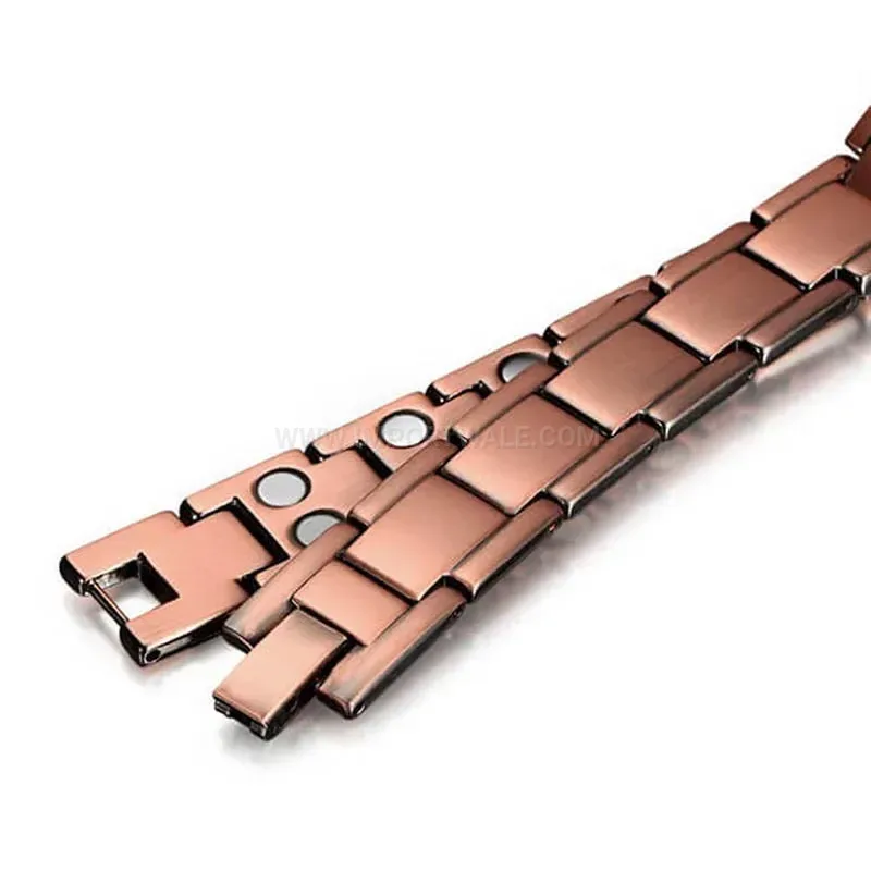 Premium Men's Vintage Style Copper Patchwork Bio Magnetic Bracelet
