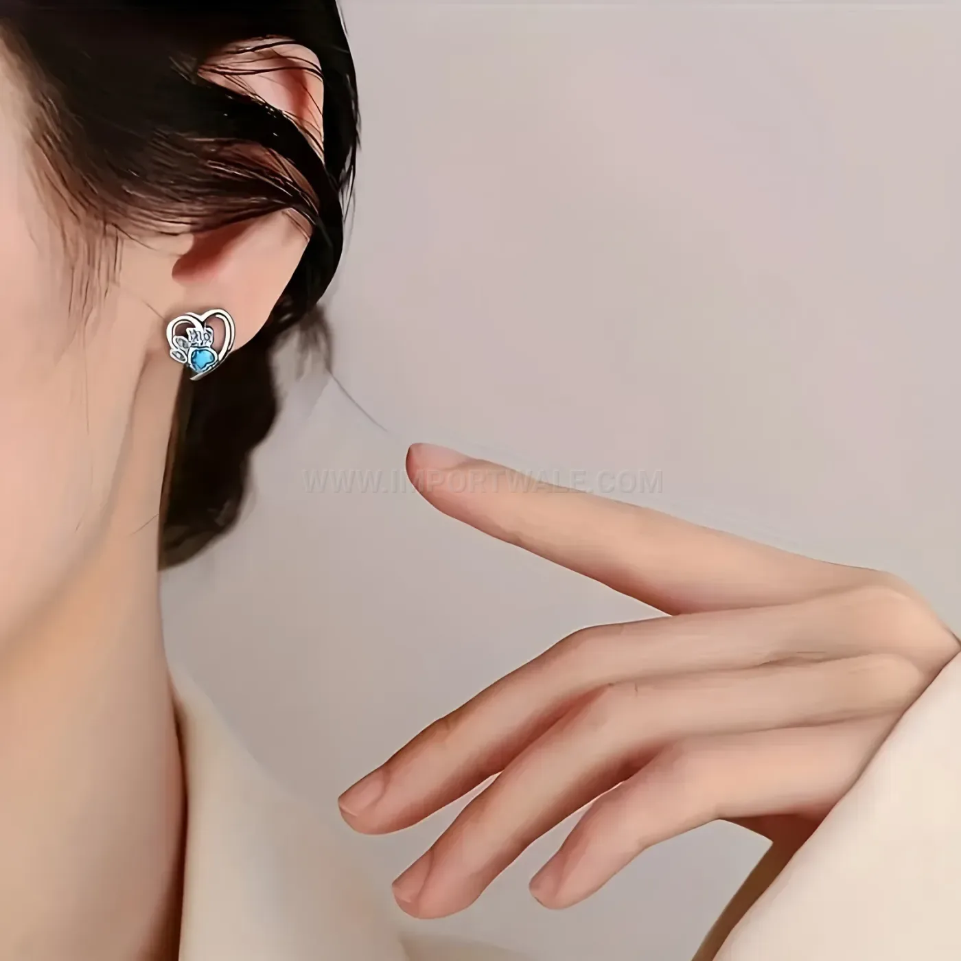 Fashion Stainless Steel Cute Heart Paw Print Cartilage Piercing Stud
