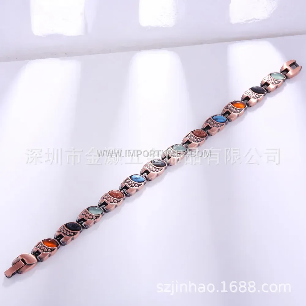 Minimalist Vintage Alloy Magnetic Bracelet in Antique Bronze