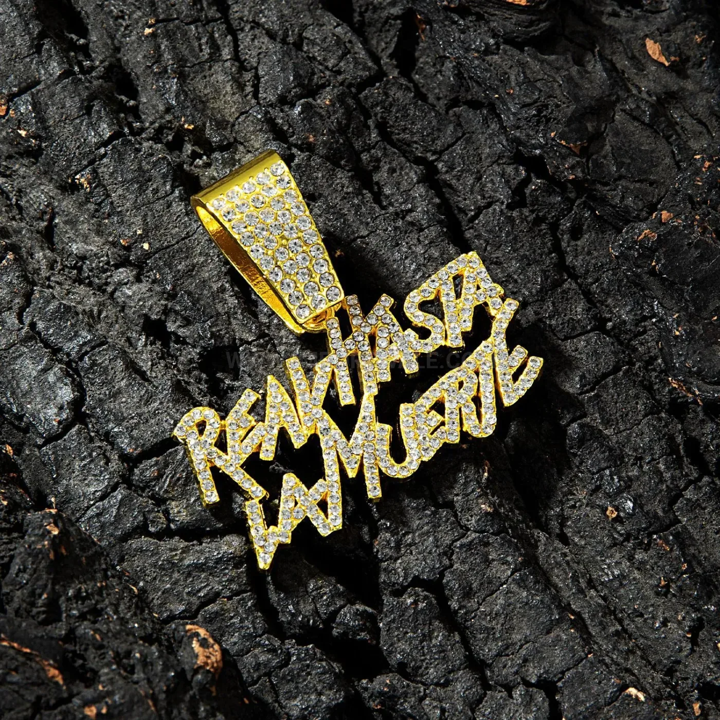 Double Row Iced Letter Alloy Hip Hop Pendant