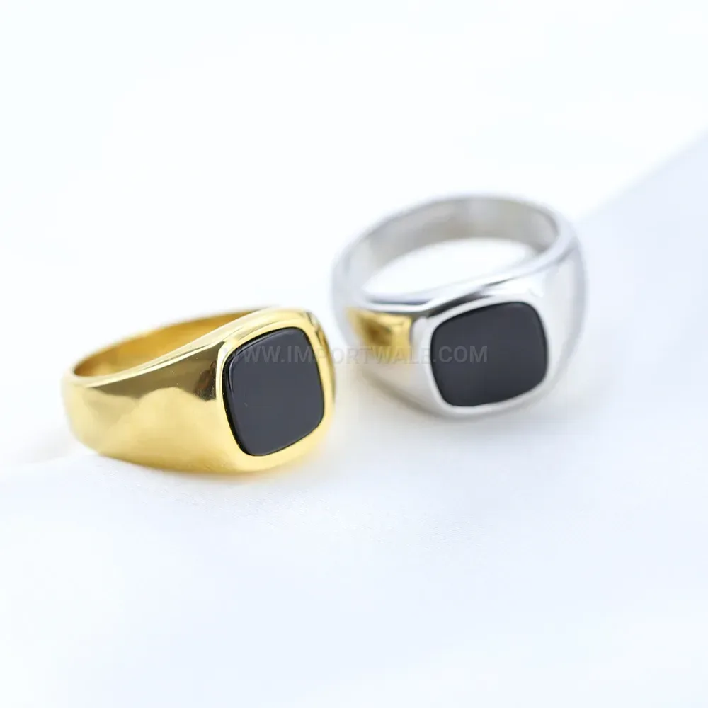 Designer Geometric Square Crystal Stainless Steel Ring