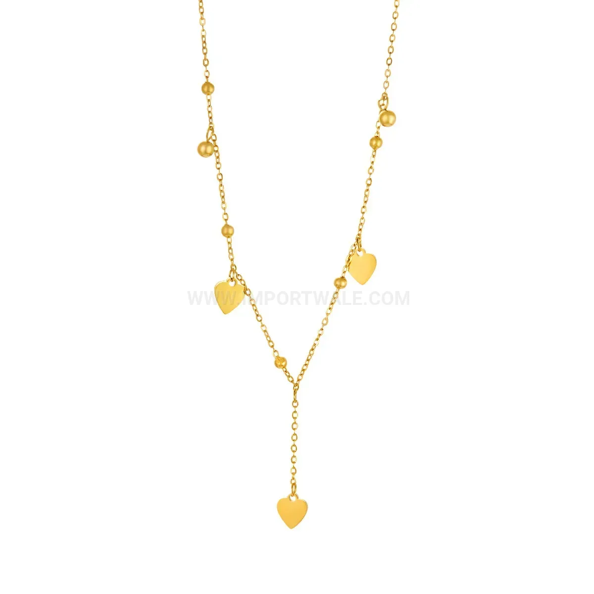 Elegant Gold Electroplated Heart Tassel Stainless Steel Jewelry Piece