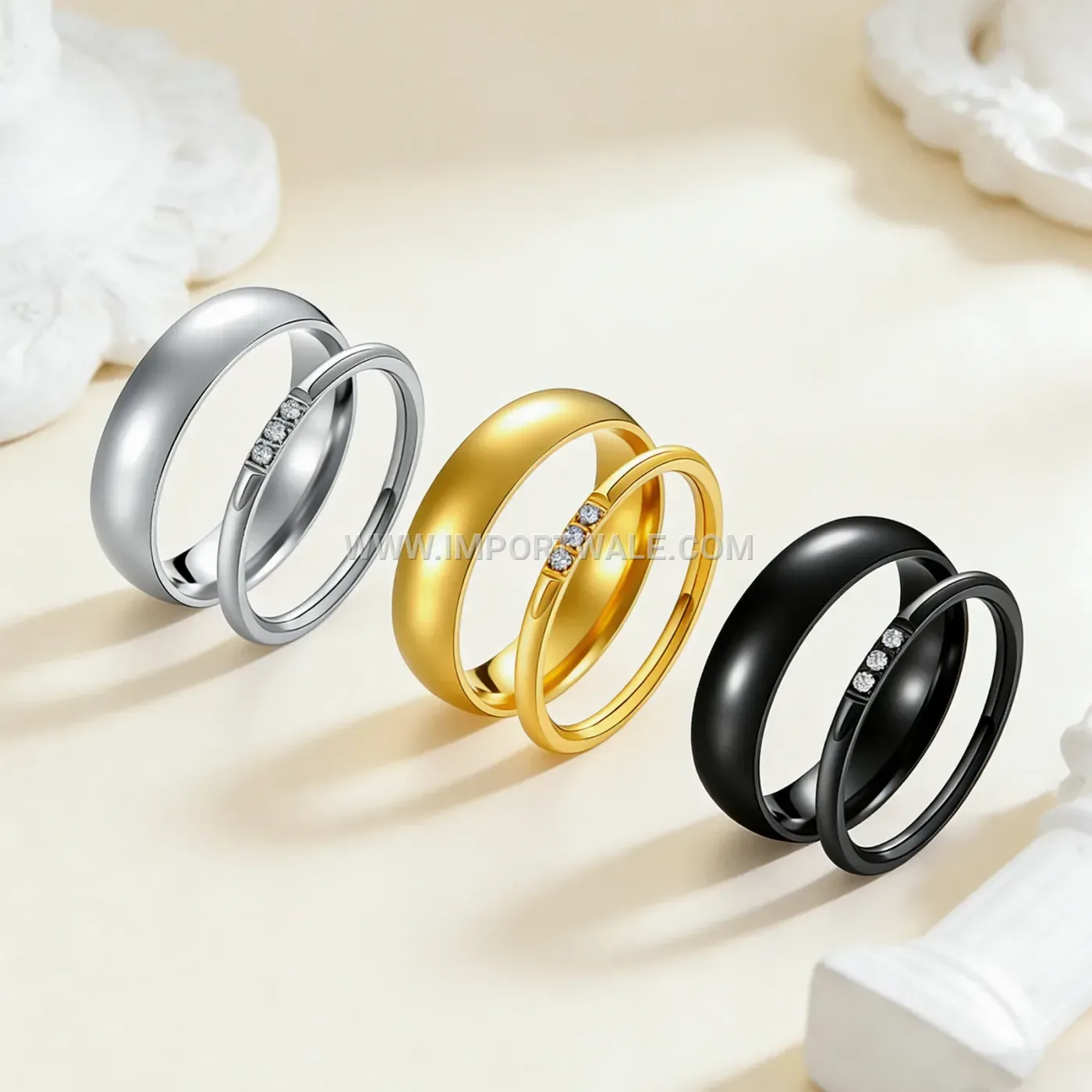 Stainless Steel Bear Paw Print Band Ring