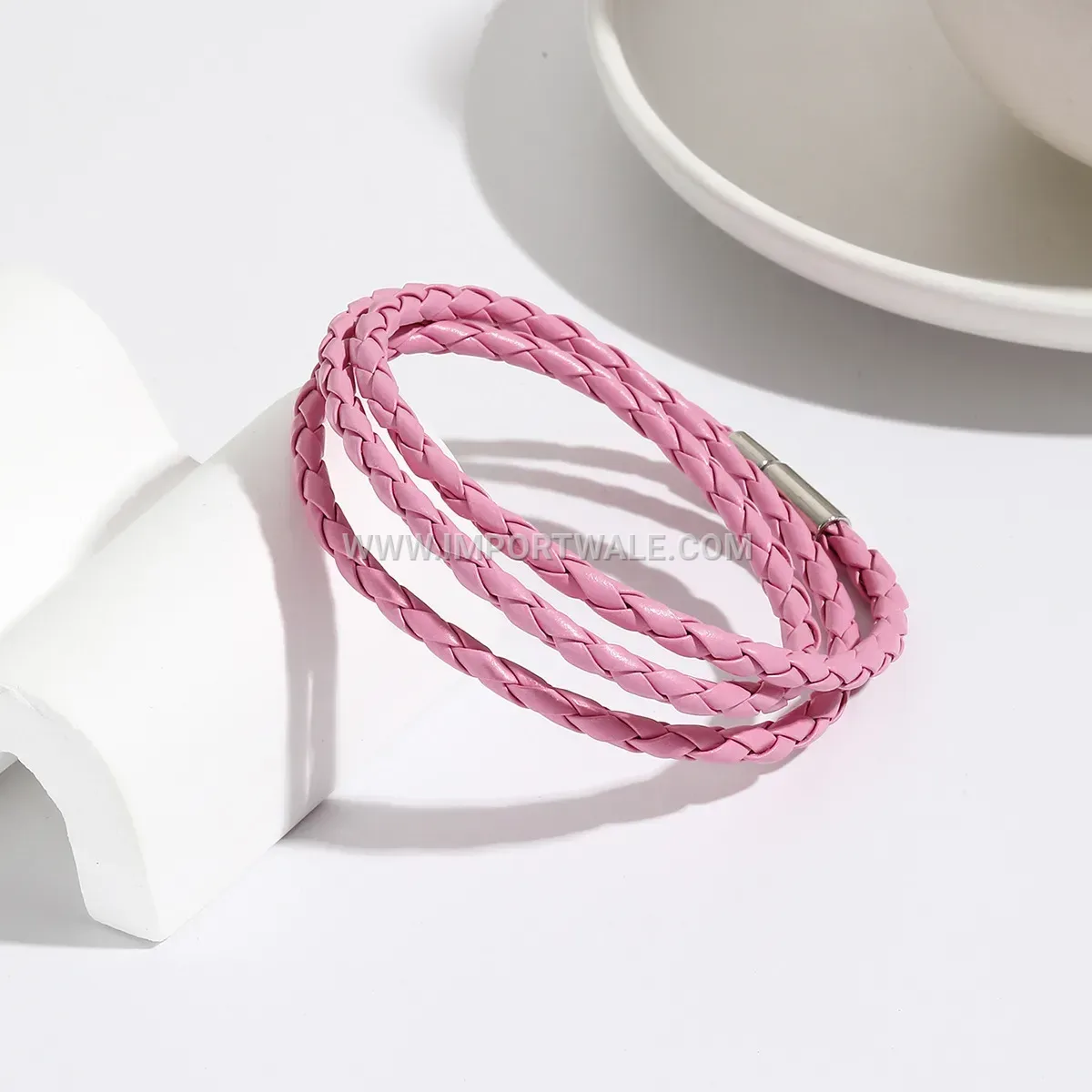 Handcrafted Multi-Strand Woven Faux Leather Bracelet
