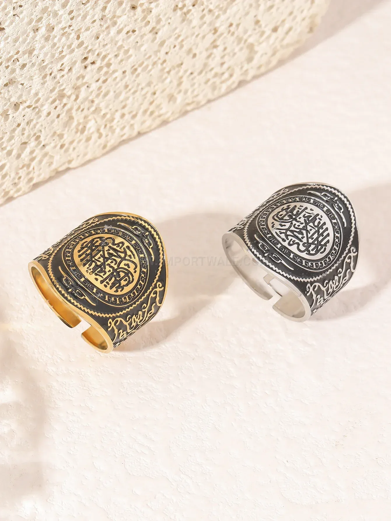 Vintage Style Ayatul Kursi Arabic Calligraphy Ring