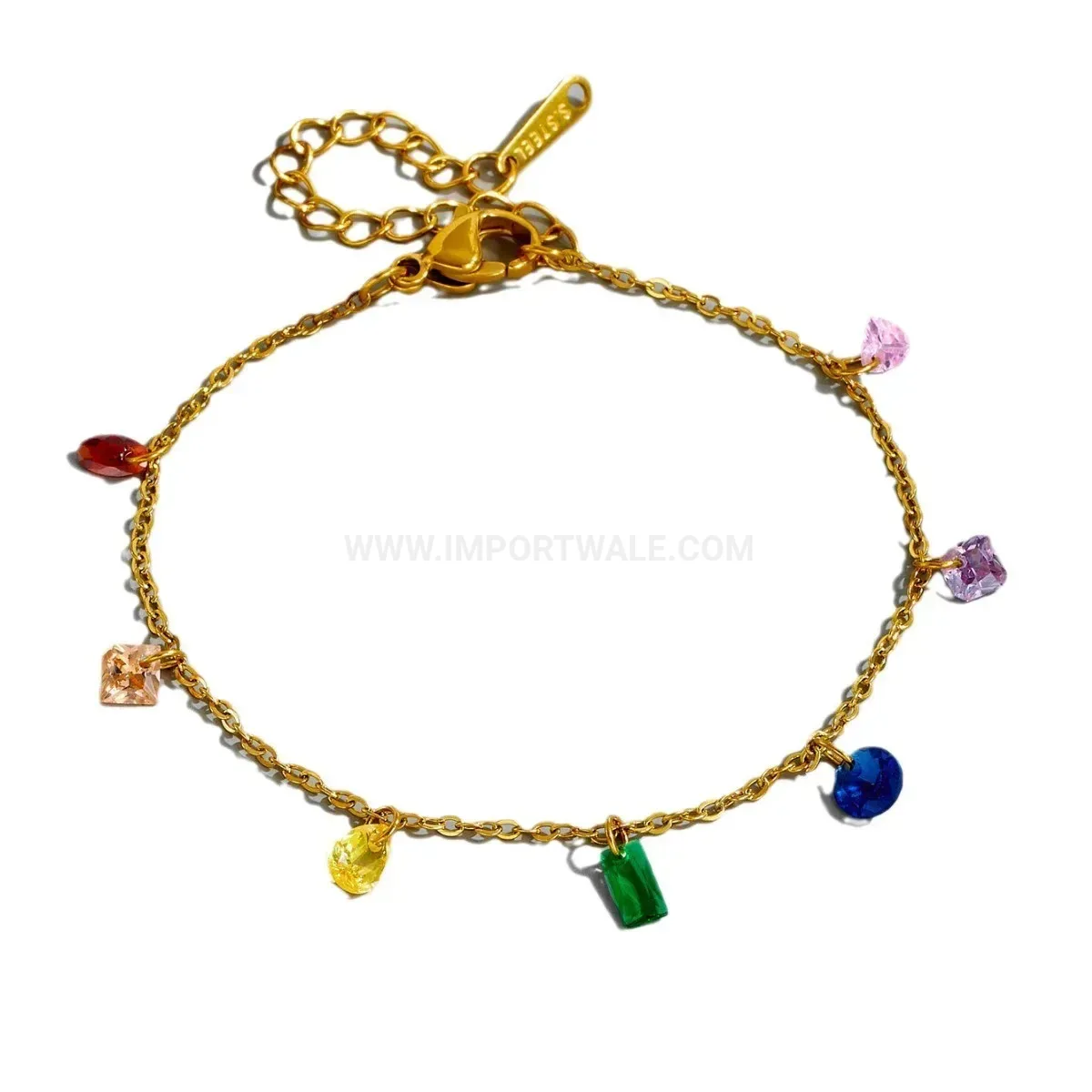 Modern Multicolor Cubic Zirconia Titanium Steel Gold Jewelry Set