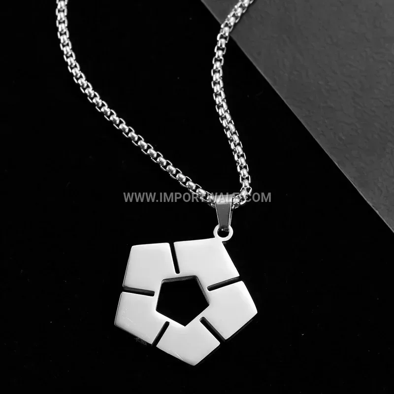 Stainless Steel Flag Cross Pendant Pearl Necklace