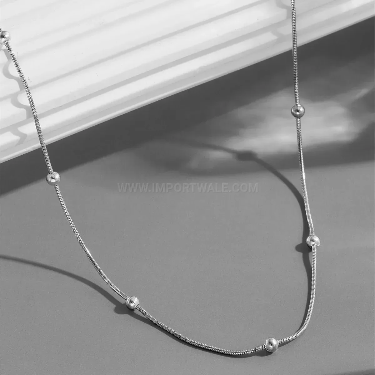 Double Layer Gold Plated Bead Snake Chain Bracelet