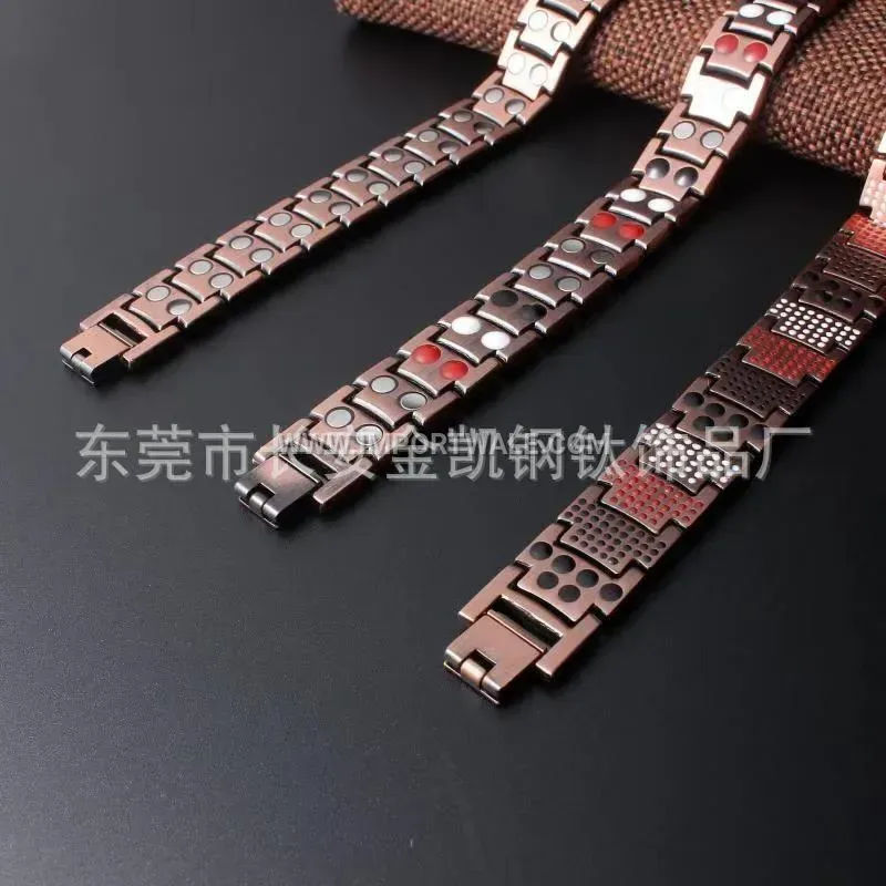 Polished Red Copper Bio Magnetic Energy Link Bracelet