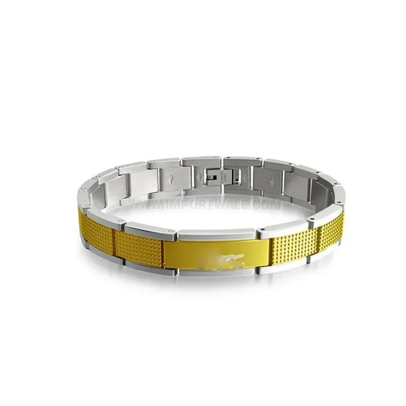 Elegant Geometric Stainless Steel Bio Magnetic Link Bracelet