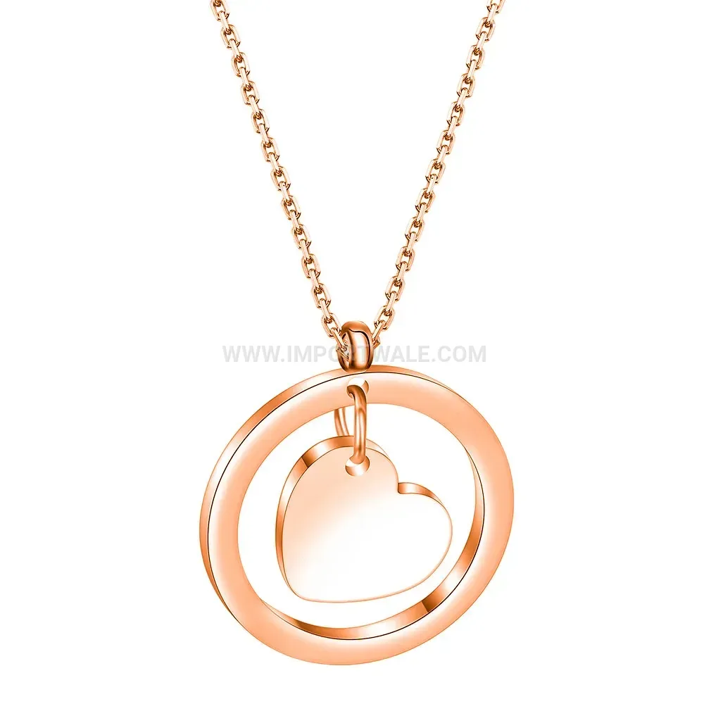 Minimalist 18K Gold Plated Stainless Steel Openwork Heart Pendant Necklace