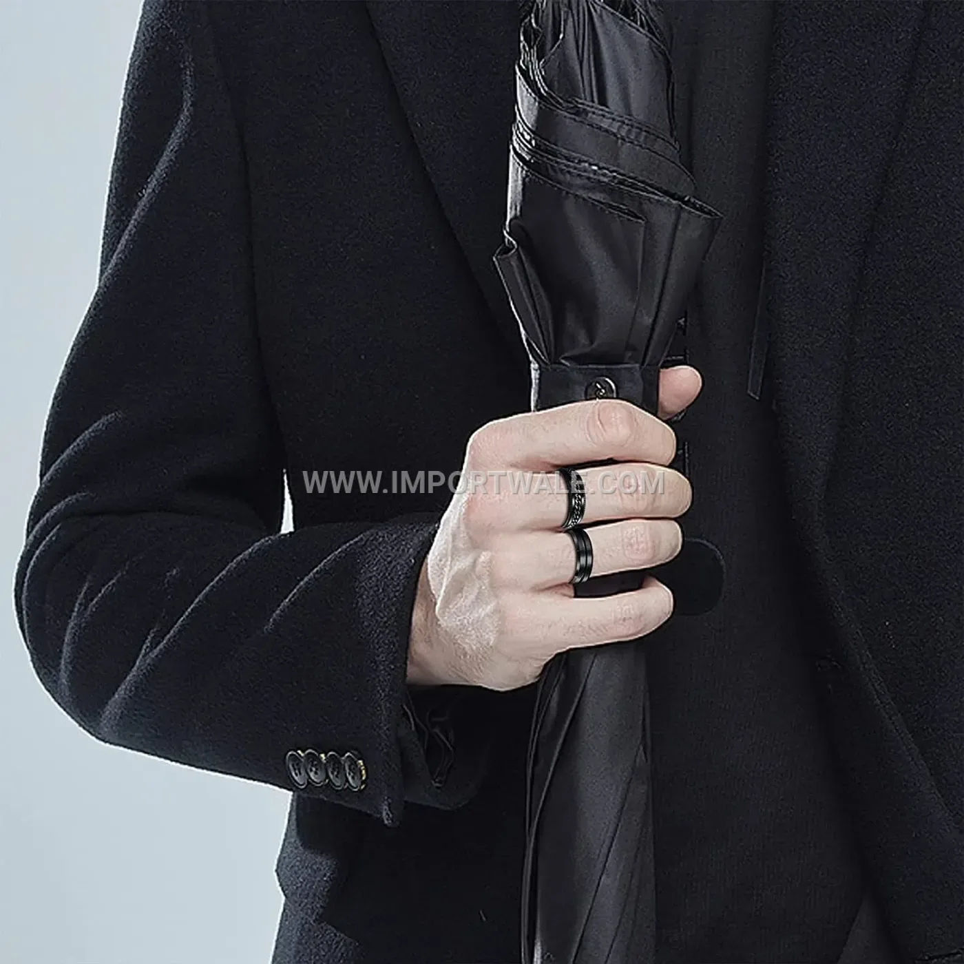 18K Gold Plated Spinner Stainless Steel Minimalist Ring Watch