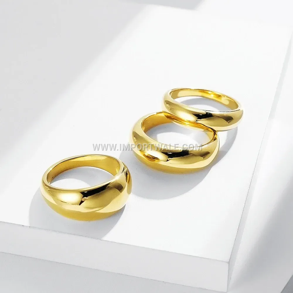 Sleek Teardrop Plain Stainless Steel Band Ring