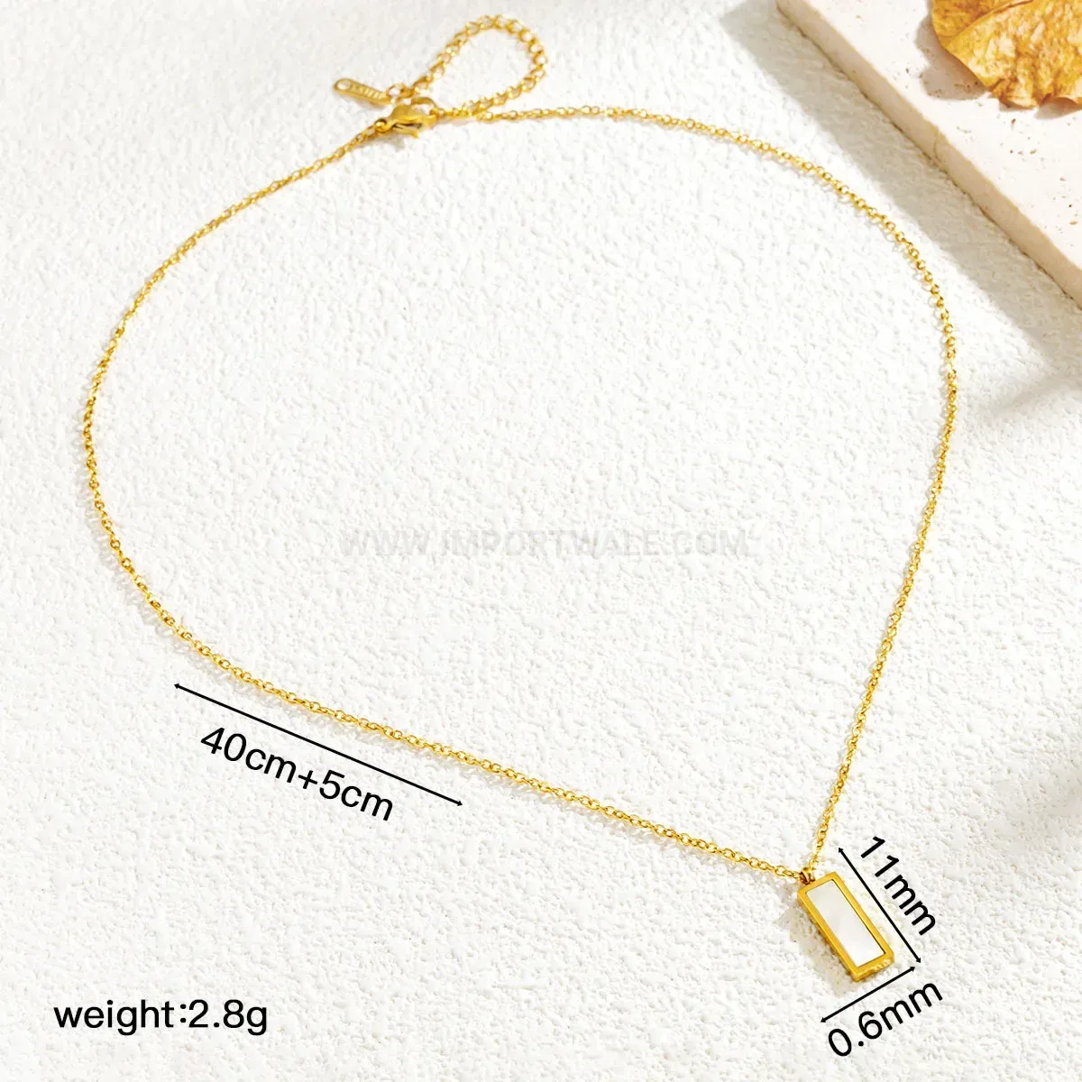 Premium Gold Stainless Steel Bead Chain Geometric Clavicle Necklace