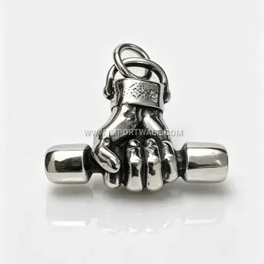 Retro Dumbbell Stainless Steel Pendant