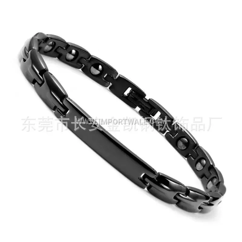 Minimalist Geometric Titanium Steel Magnet Hematite Bracelet