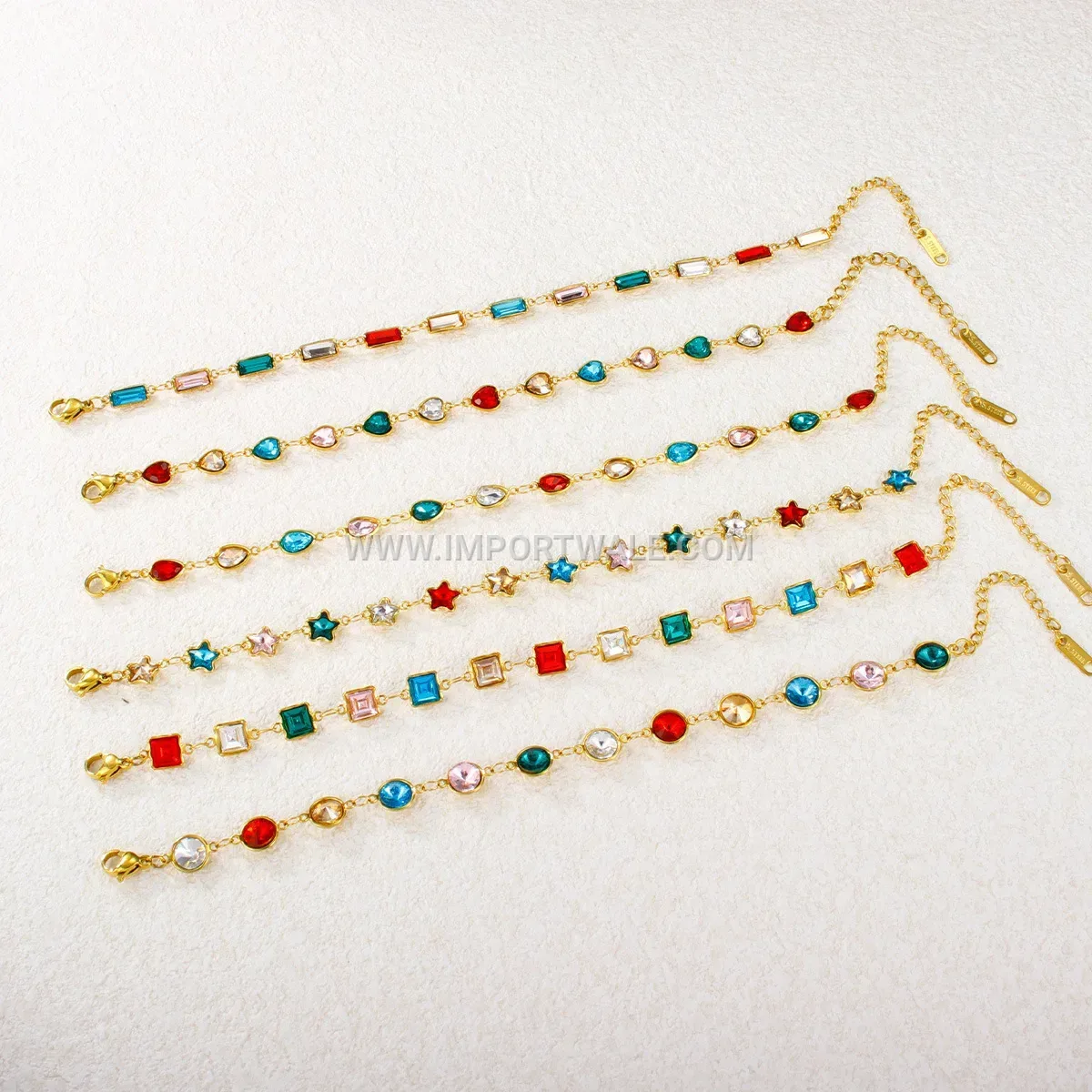 Candy Color Heart Necklace Bracelet and Earrings Jewelry Set