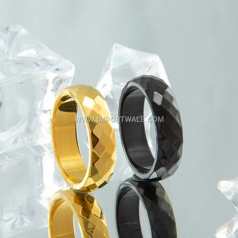 Multi-Faceted Geometric 316L Stainless Steel Faceted Ring