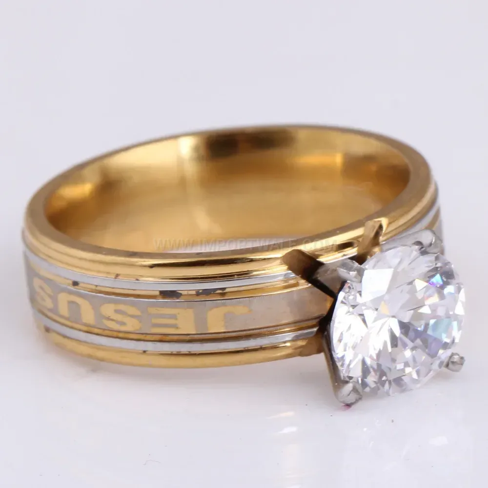 Premium Teardrop Cubic Zirconia 18K Gold Plated Stainless Steel Ring
