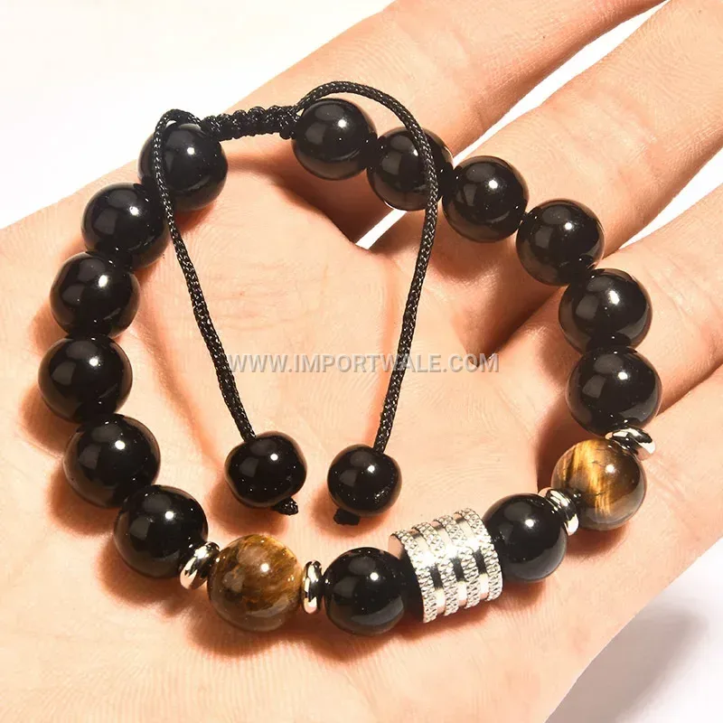 Textured Multi Strand Leather Wrap Bracelet with Magnetic Clasp